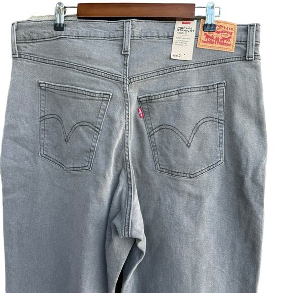 Levi's NWT Ribcage Straight Ankle Jeans 16W Cosmic Chatter Grey Plus - Picture 5 of 9